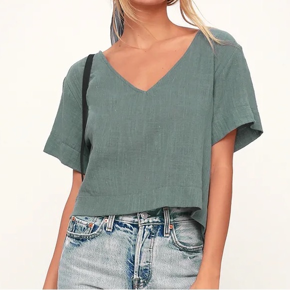 Lulus • Signorina gray crop top - Picture 1 of 9